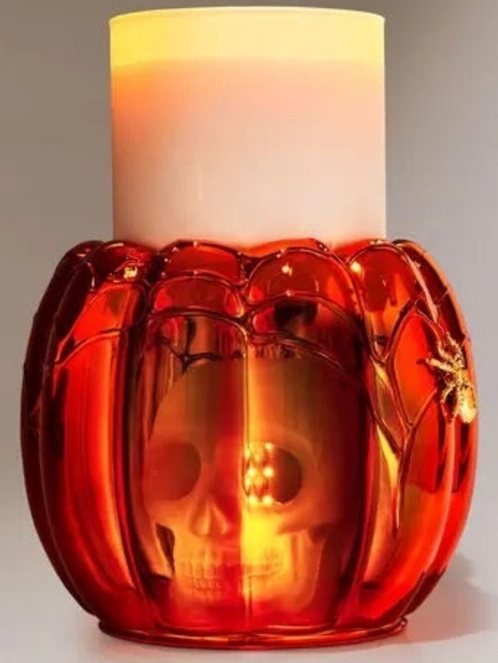 Pumpkin Skull HALLOWEEN 2023 3-Wick Candle Holder